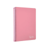 Cuaderno espiral liderpapel a4 witty tapa dura 80h 90gr cuadro 4mm con margen color rosa