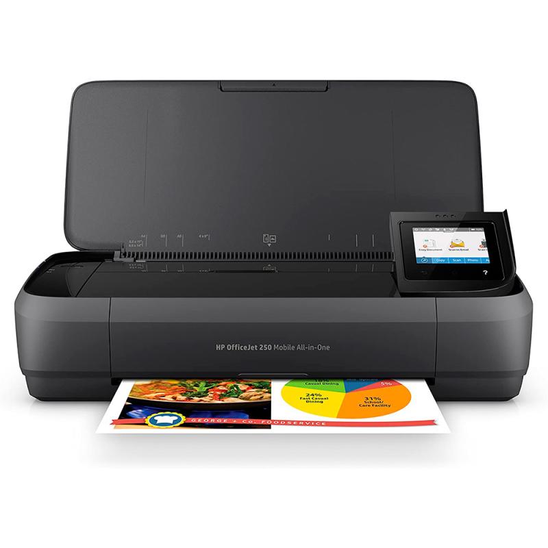 Equipo multifuncion portatil hp officejet 250 wifi 4800x1200 tinta 10 ppm negro 7 color ppm escaner copiadora