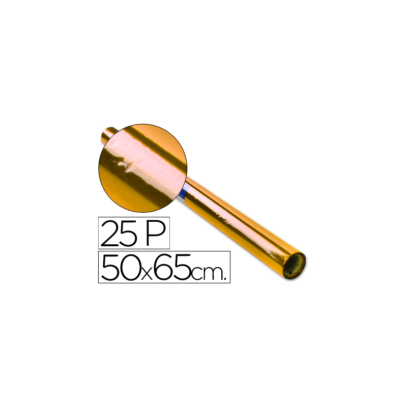 Papel celofan rollo trepado amarillo 25 hojas de 50x65 cm