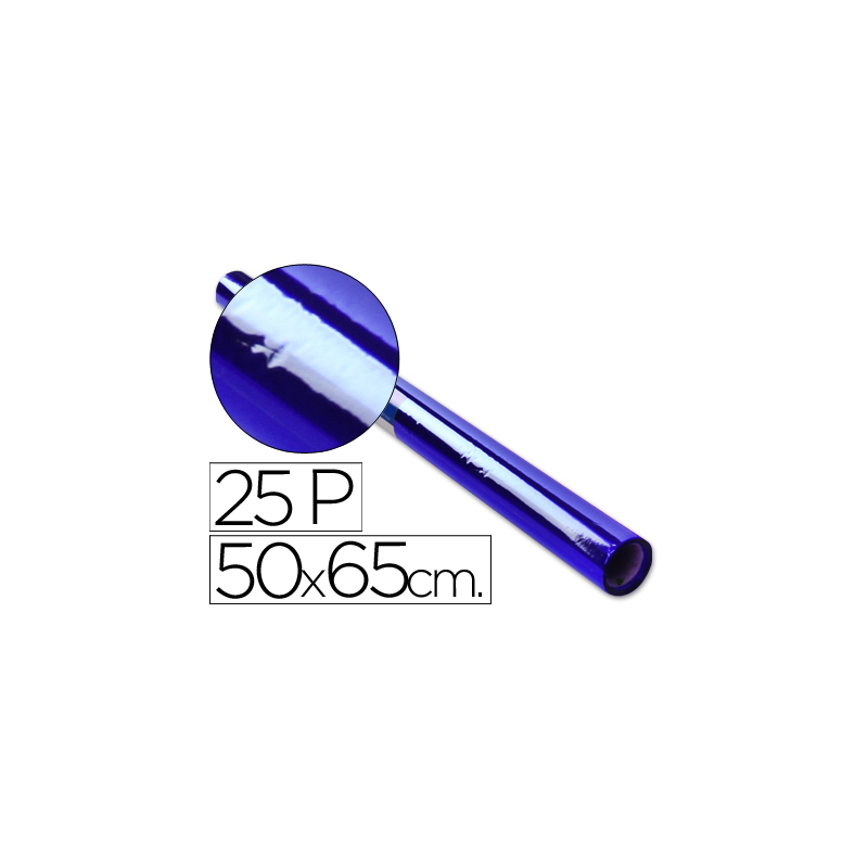 Papel celofan rollo trepado azul 25 hojas de 50x65 cm