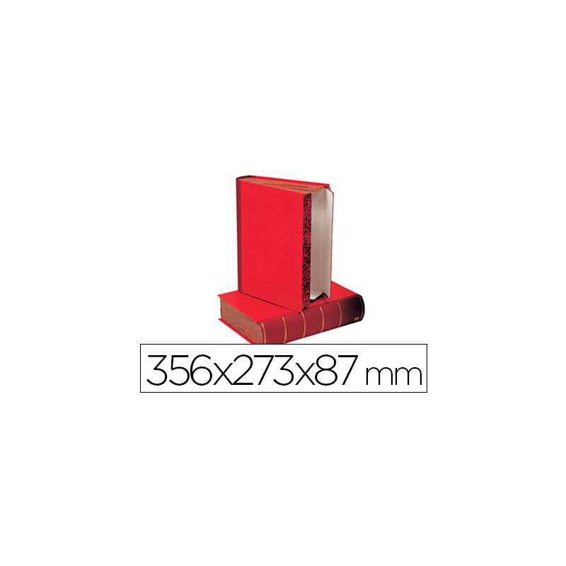 Caja transferencia liderpapel lomo libro de 80 mm color rojo356x273x87 mm