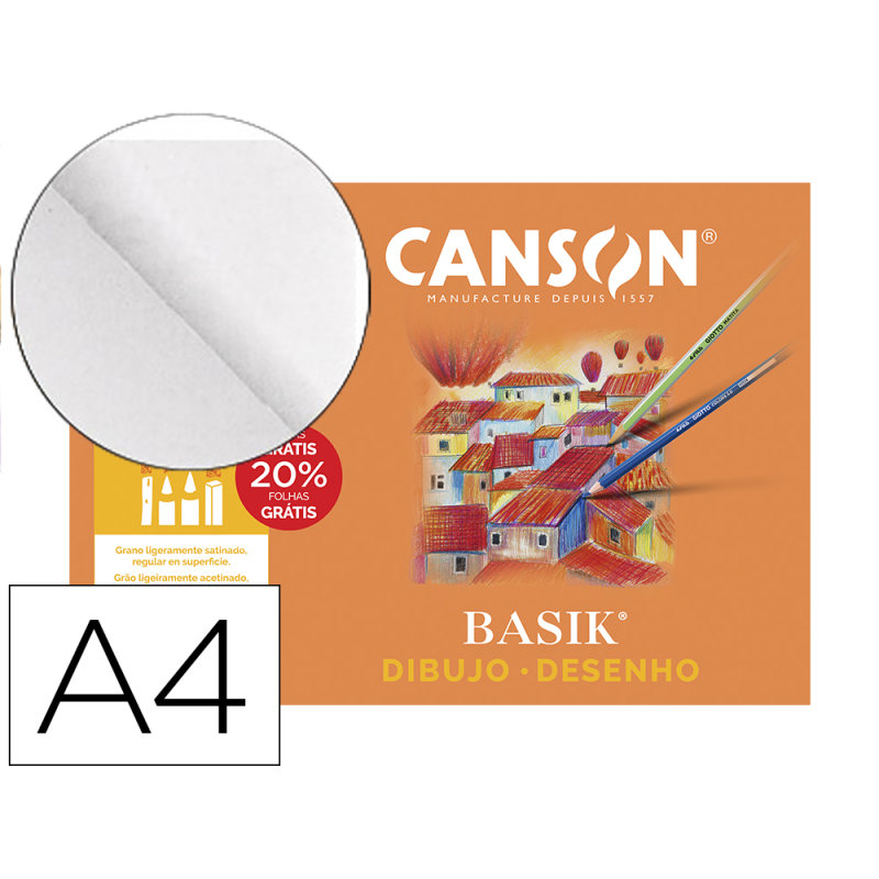 Papel dibujo basik din a4 sin recuadro 130 gramos minipack de 10 hojas