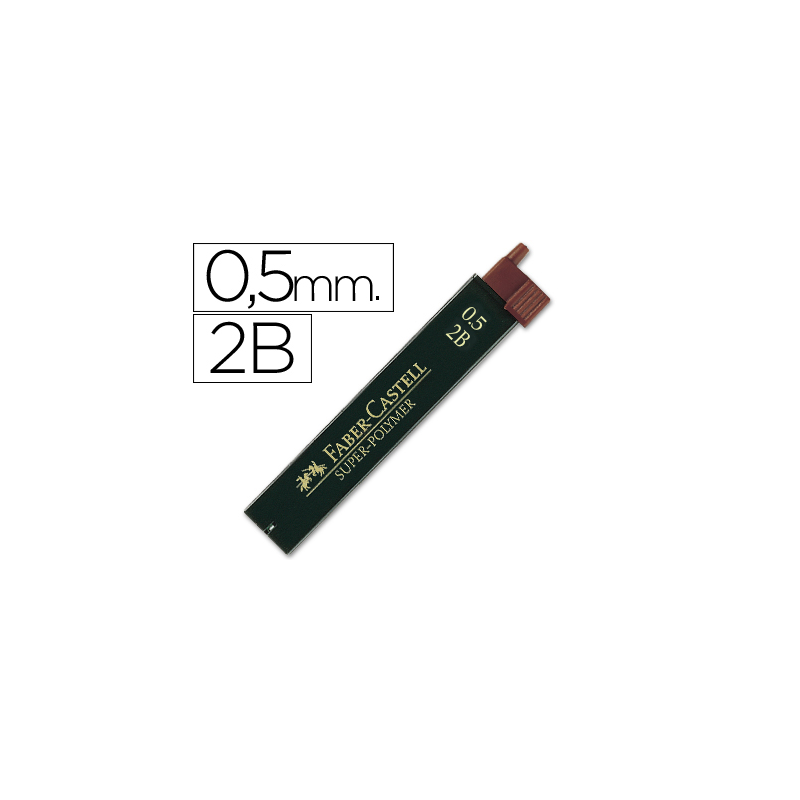 Minas faber grafito 9065 0,5 mm 2b estuche de 12 minas
