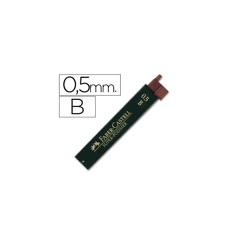 Minas faber grafito 9065 0,5 mm b estuche de 12 minas