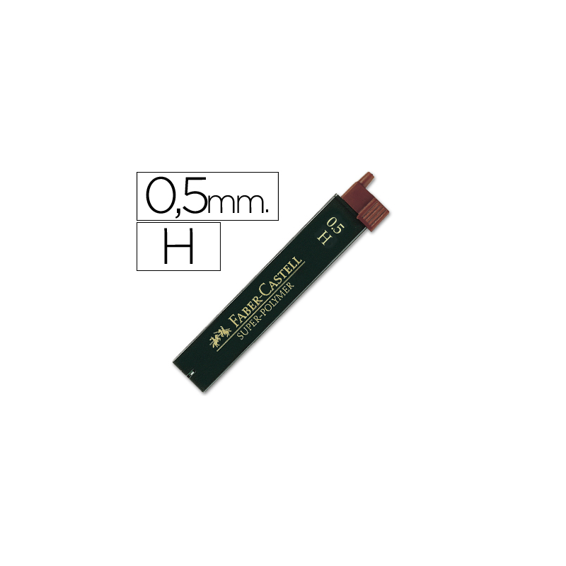 Minas faber grafito 9065 0,5 mm h estuche de 12 minas