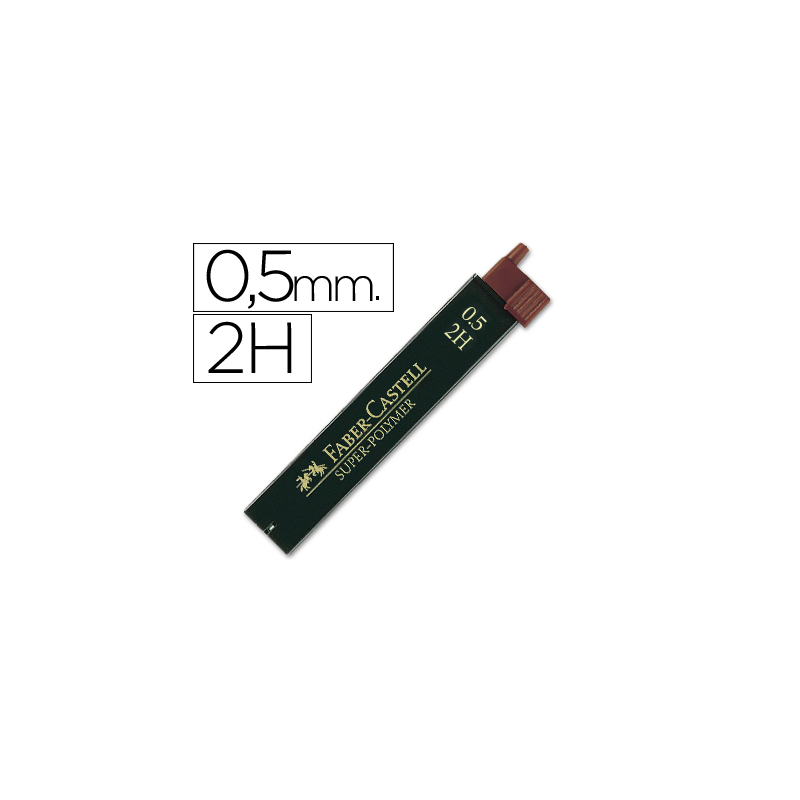 Minas faber grafito 9065 0,5 mm 2h estuche de 12 minas