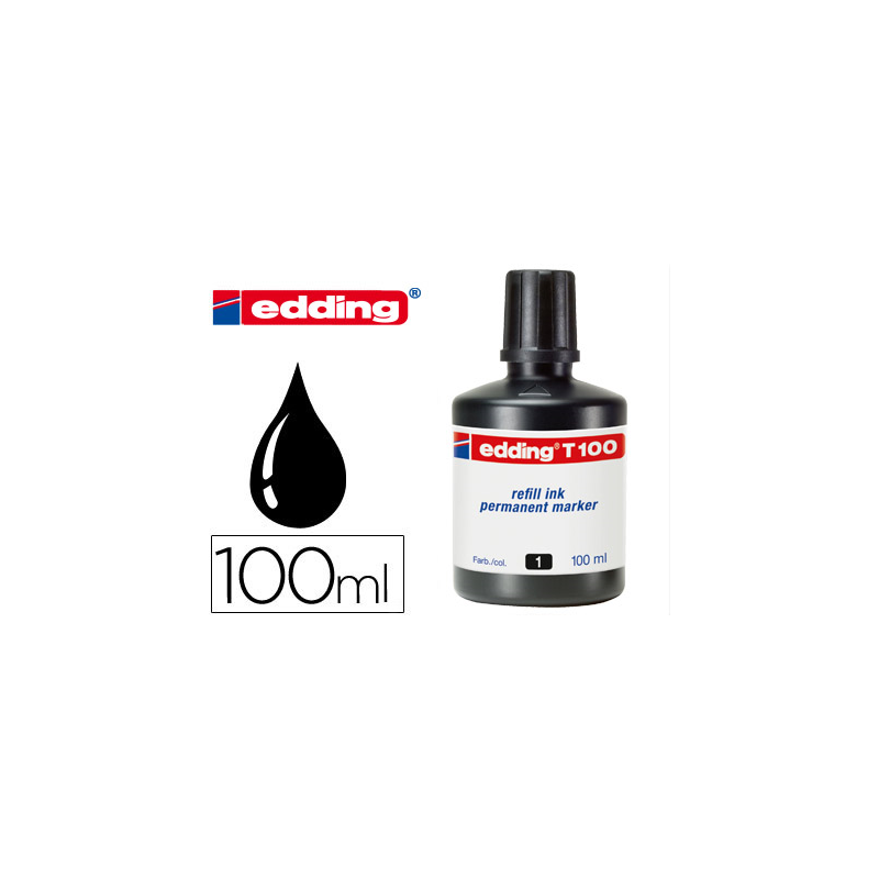 Tinta rotulador edding t-100 negro bote 100 ml