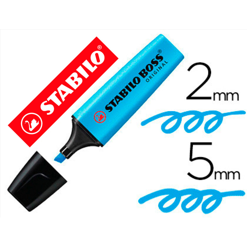 Rotulador stabilo boss fluorescente 70 azul