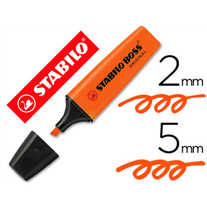 Rotulador stabilo boss fluorescente 70 naranja
