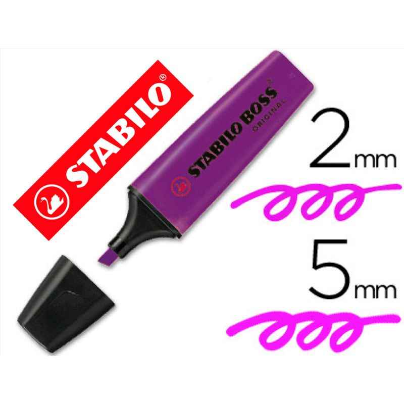 Rotulador stabilo boss fluorescente 70 lavanda