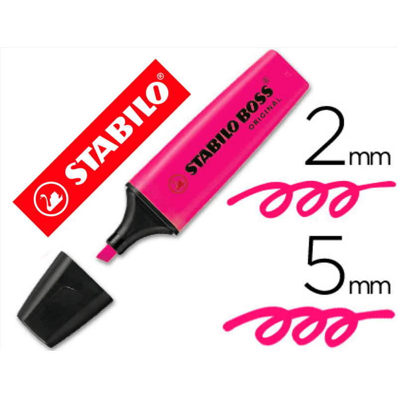 Rotulador stabilo boss fluorescente 70 rosa