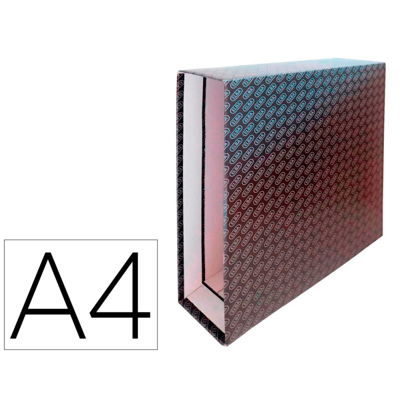 Caja archivador de palanca carton forrado elba din a4 lomo 85 mm negro