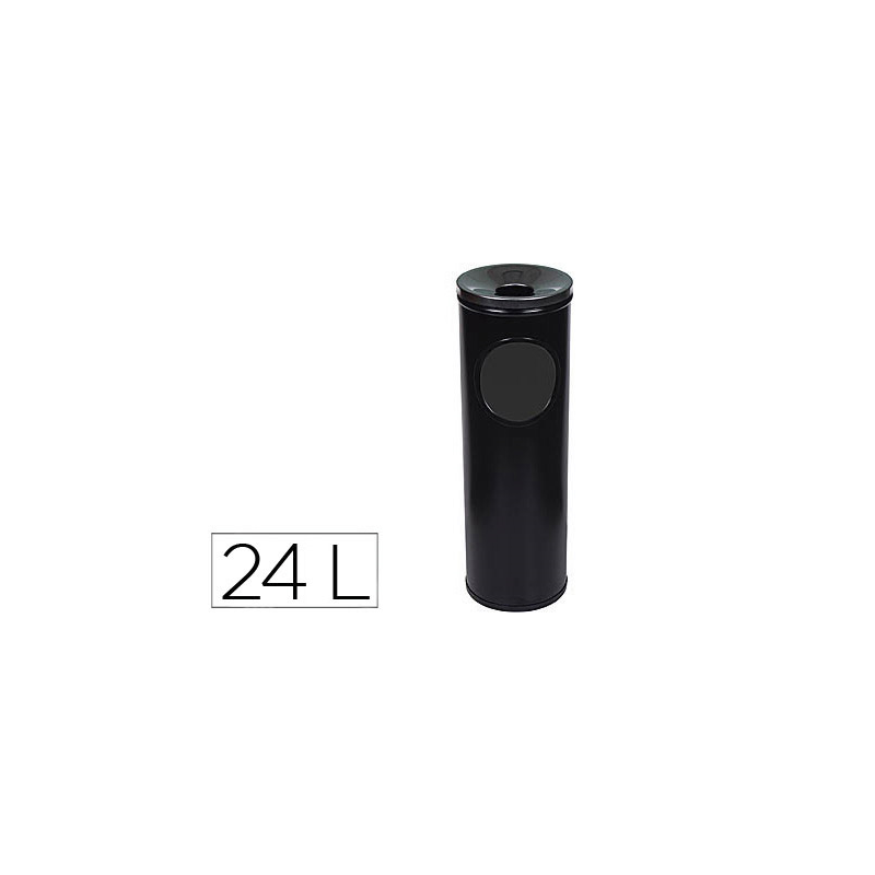 Cenicero papelera redondo 401 negro metalico 66x21,5 cm