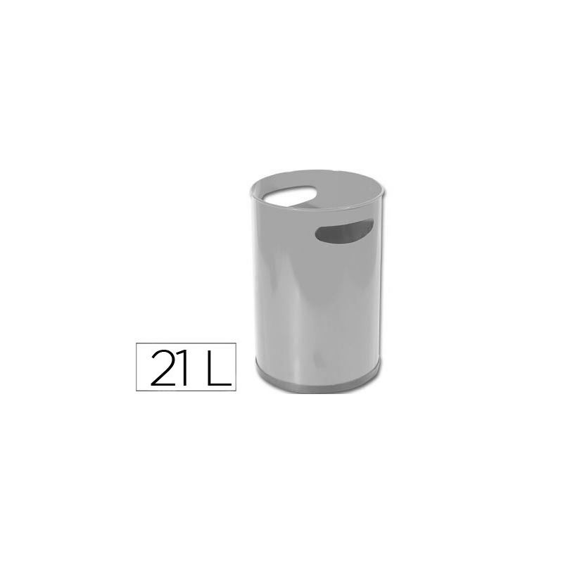 Papelera metalica con asas 101 gris 32x21 cm
