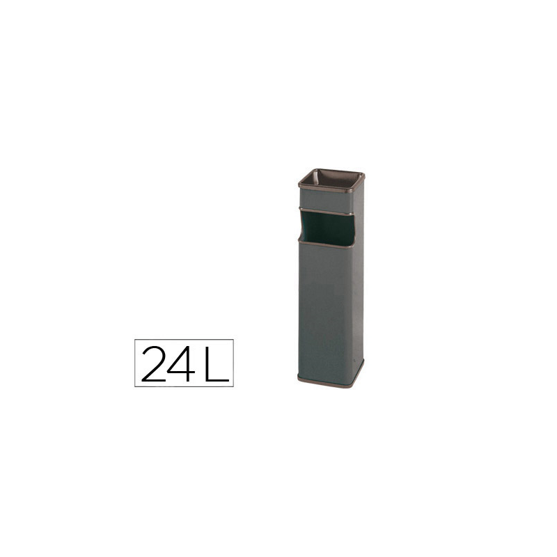 Cenicero papelera cuadrado 403 gris metalico 66x19x19 cm