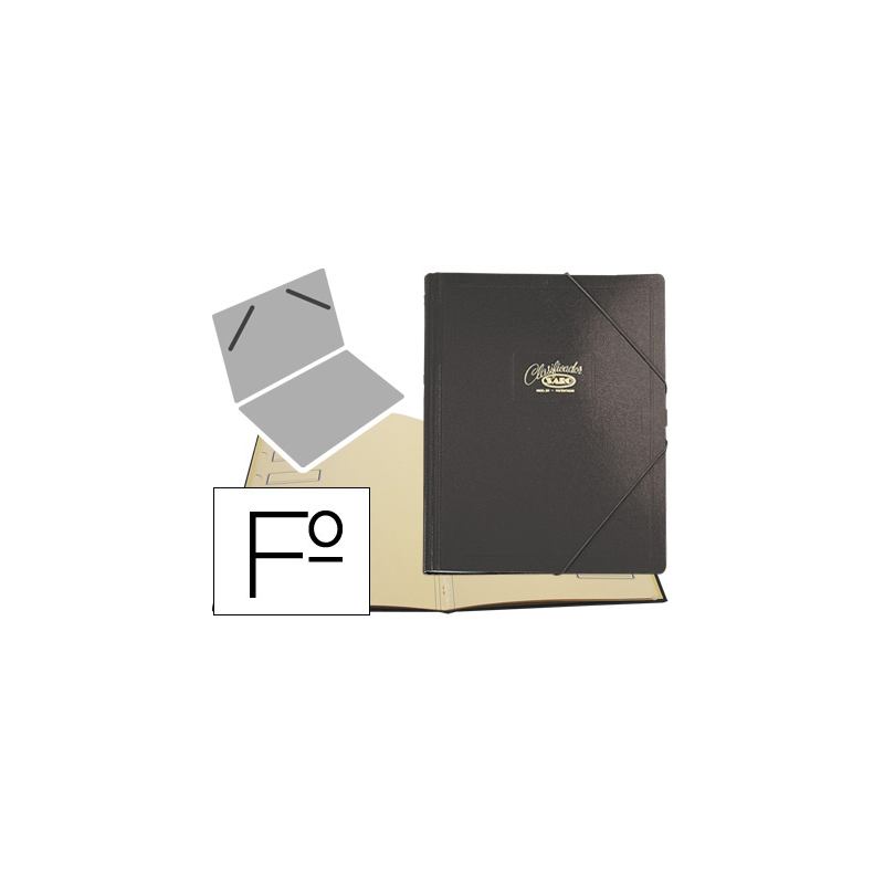 Carpeta clasificador carton compacto saro folio negra 12 departamentos