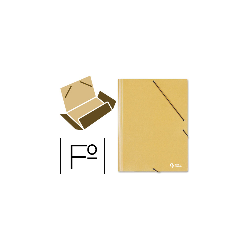 Carpeta liderpapel gomas tres solapas carton prespan folio color amarillo
