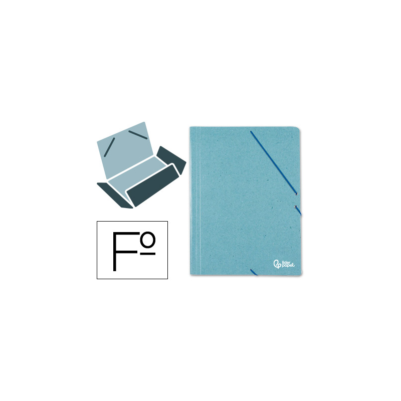 Carpeta liderpapel gomas tres solapas carton prespan folio color verde