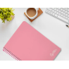 Cuaderno espiral liderpapel a4 witty tapa dura 80h 90gr cuadro 4mm con margen color rosa