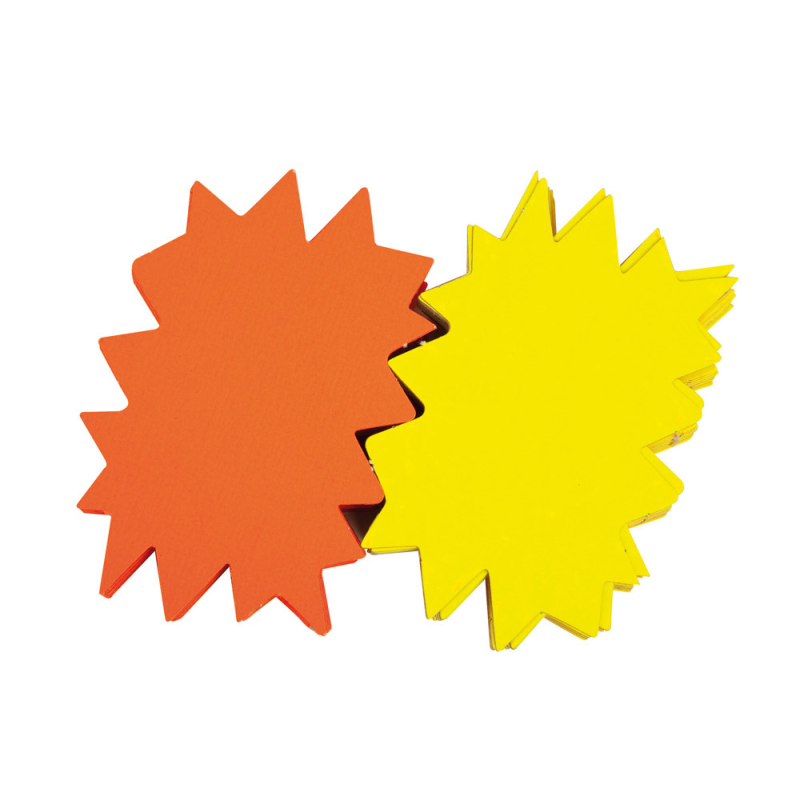 Etiqueta apli marcaprecios amarillo/naranja fluorescente 160x120 mm cartulina 450 gr pack de 50 unidades