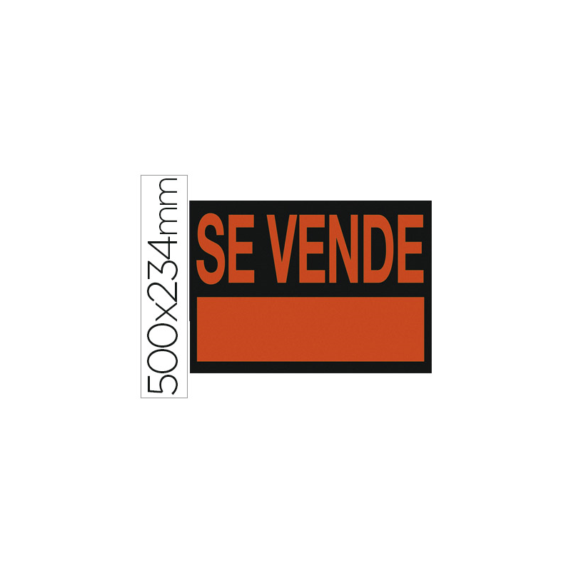 Cartel plastico archivo 2000 /'se vende/' rojo fluorescente 500x234 mm