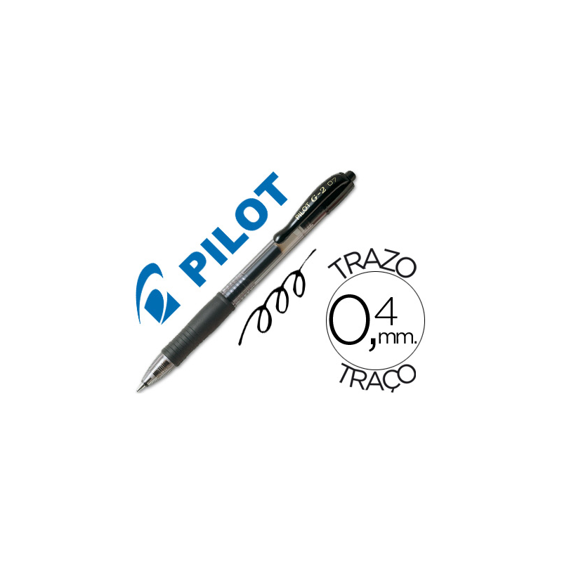Boligrafo pilot g-2 negro tinta gel retractil sujecion de caucho