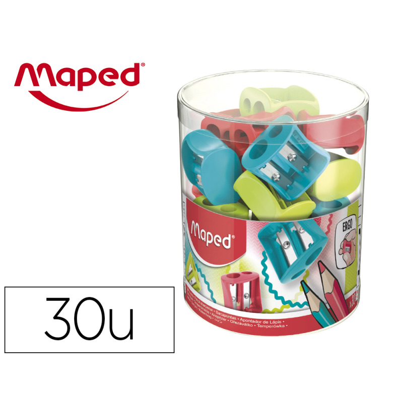 Sacapuntas maped plastico vivo 2 usos colores surtidos