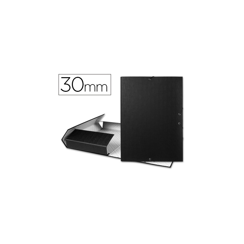 Carpeta proyectos liderpapel folio lomo 30mm carton forrado negra