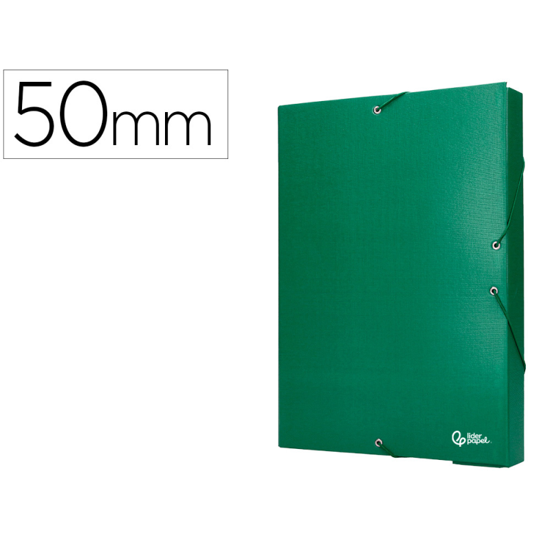 Carpeta proyectos liderpapel folio lomo 50mm carton forradoverde