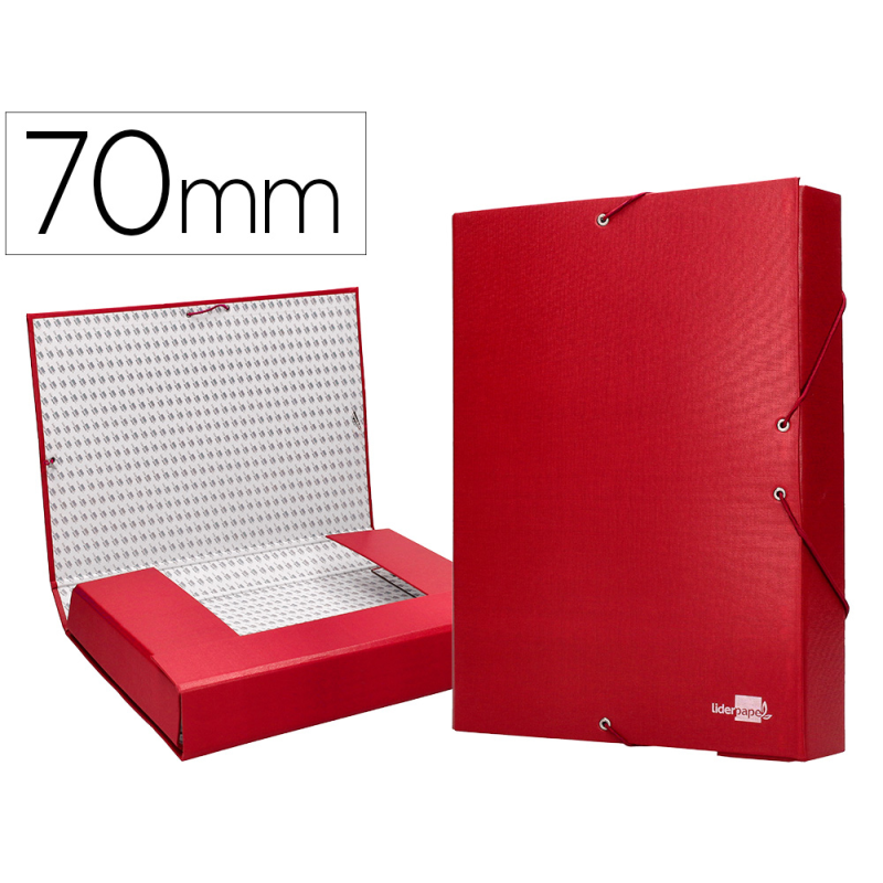 Carpeta proyectos liderpapel folio lomo 70mm carton forrado roja