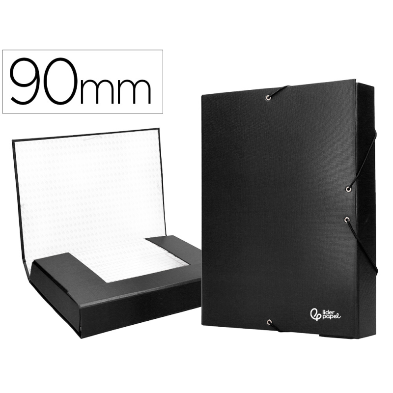 Carpeta proyectos liderpapel folio lomo 90mm carton forrado negra