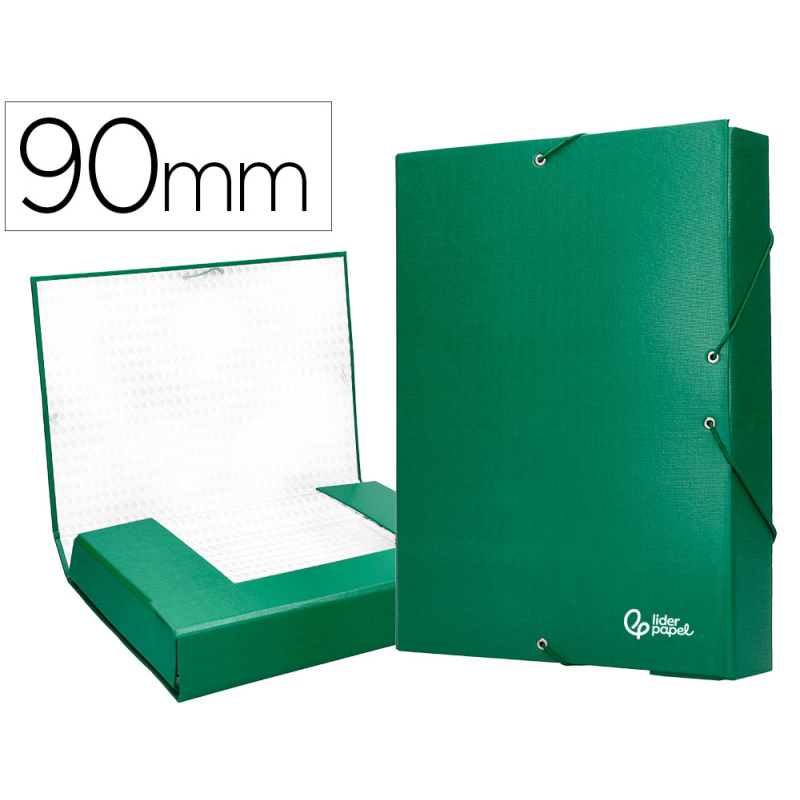 Carpeta proyectos liderpapel folio lomo 90mm carton forrado verde
