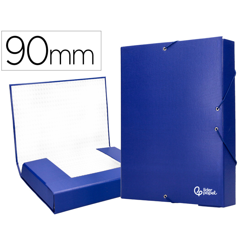 Carpeta proyectos liderpapel folio lomo 90mm carton forrado azul