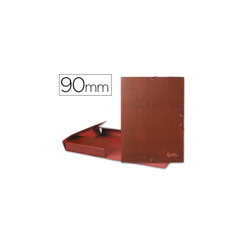 Carpeta proyectos liderpapel folio lomo 90mm carton forrado cuero