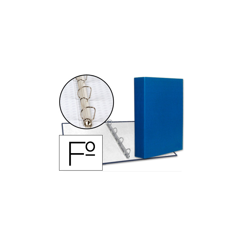 Carpeta de 4 anillas 40mm mixtas liderpapel folio carton forrado paper coat azul