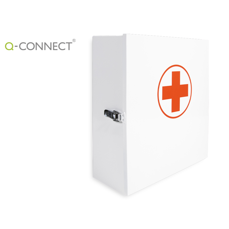 Botiquin q-connect metalico 4 compartimentos vacio primeros auxilios 275x300x120 mm