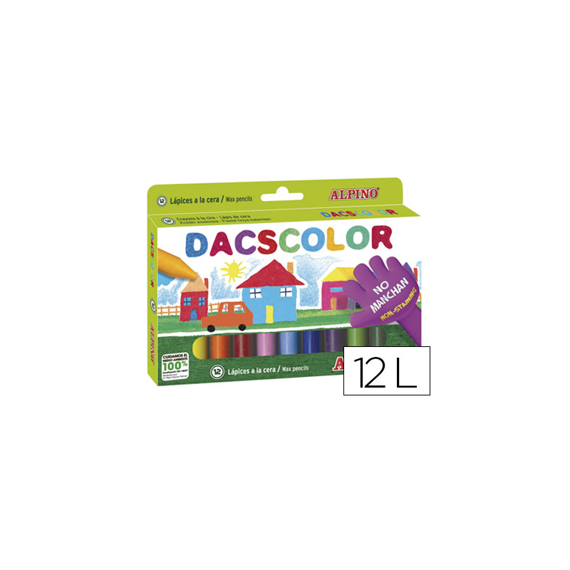 Lapices cera dacscolor caja de 12 colores