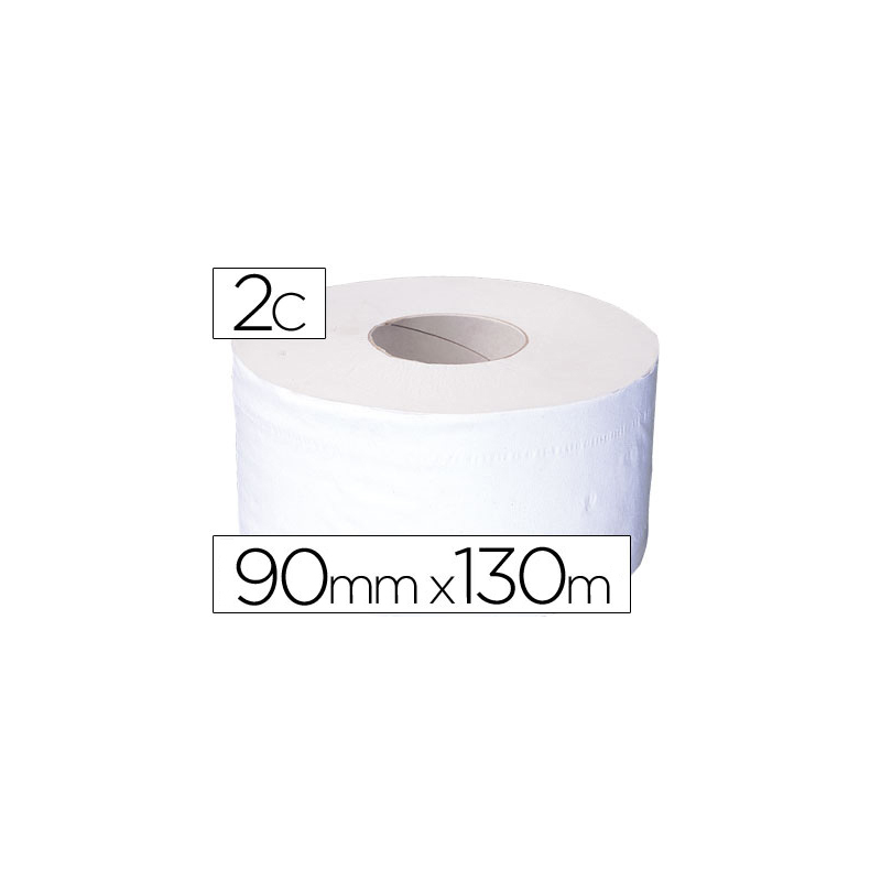 Papel higienico jumbo 2 capas celulosa pura rollo de 91 mt para dispensador 925