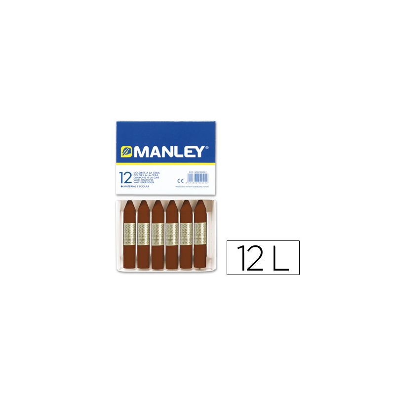 Lapices cera manley unicolor pardo n.29 caja de 12 unidades