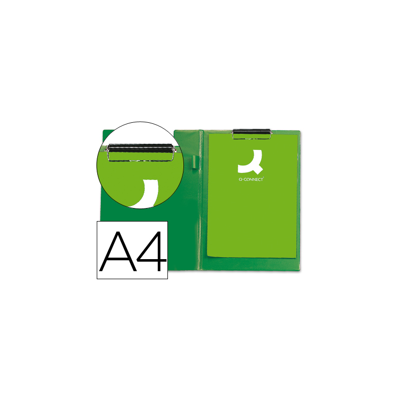 Carpeta q-connect miniclips plastico din a4 verde