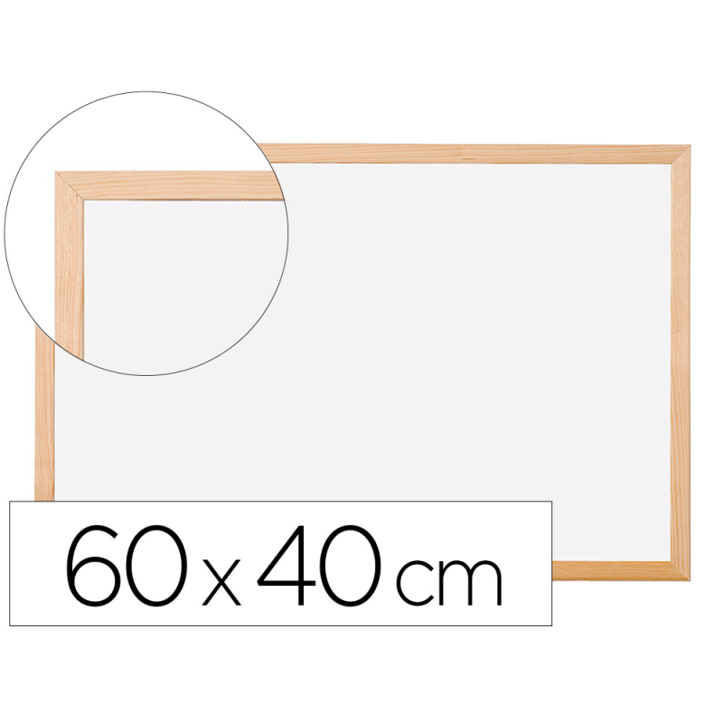 Pizarra blanca q-connect melamina marco de madera 60x40 cm