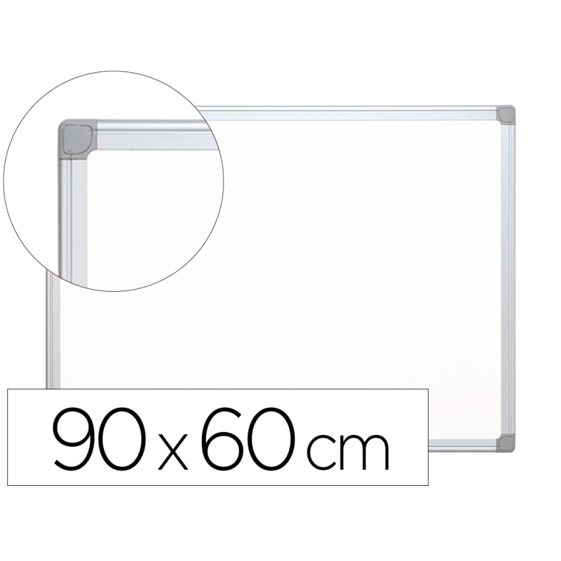 Pizarra blanca q-connect melamina marco de aluminio 90x60 cm