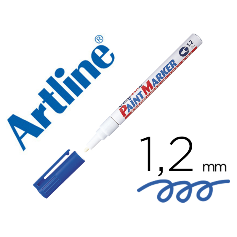 Rotulador artline marcador permanente ek-440 xf azul -punta redonda 1.2 mm -metal caucho y plastico
