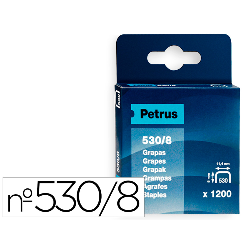 Grapas petrus nº 530/8 caja de 1200 unidades