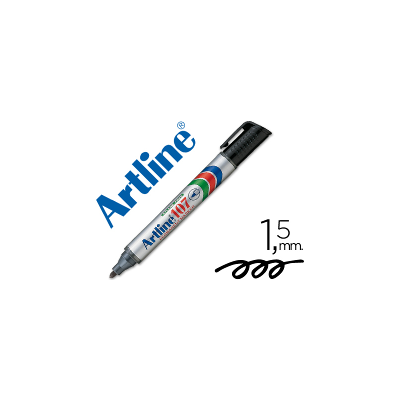 Rotulador artline marcador permanente 107 negro punta redonda