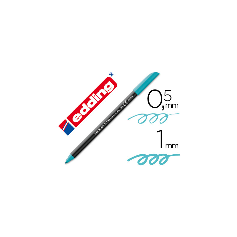 Rotulador edding punta fibra 1200 azul turquesa n.14 punta redonda 0.5 mm