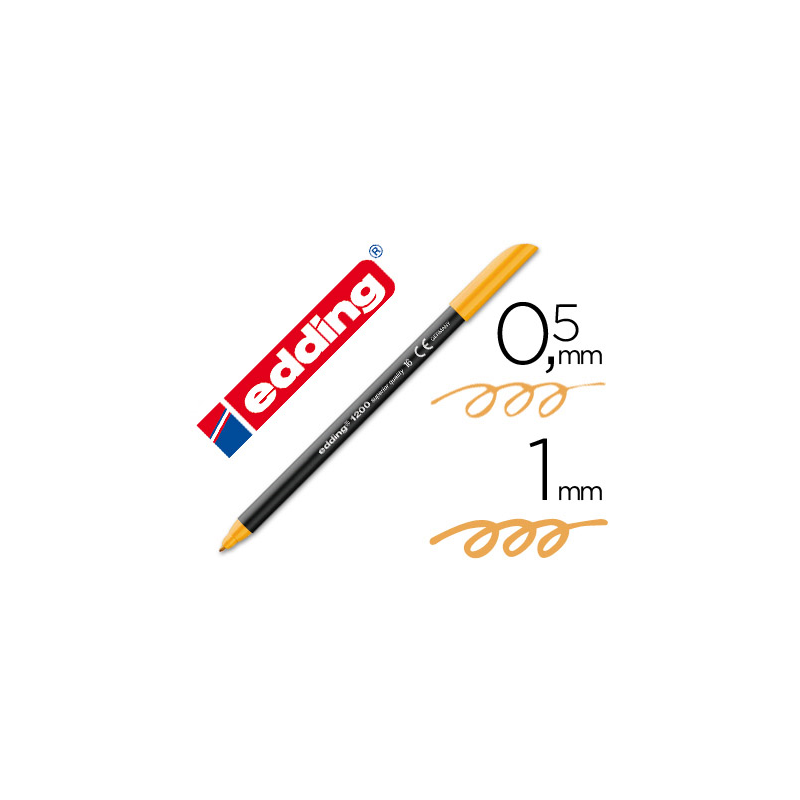 Rotulador edding punta fibra 1200 naranja claro n.16 punta redonda 0.5 mm