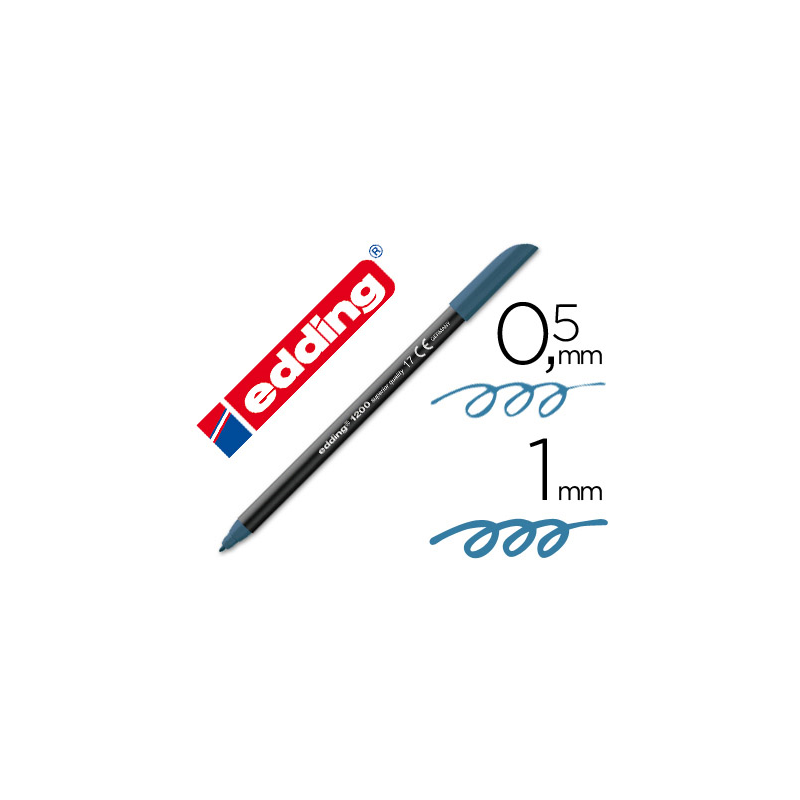 Rotulador edding punta fibra 1200 azul acero n.17 punta redonda 0.5 mm