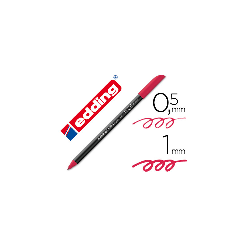 Rotulador edding punta fibra 1200 carmin n. 19 punta redonda 0.5 mm