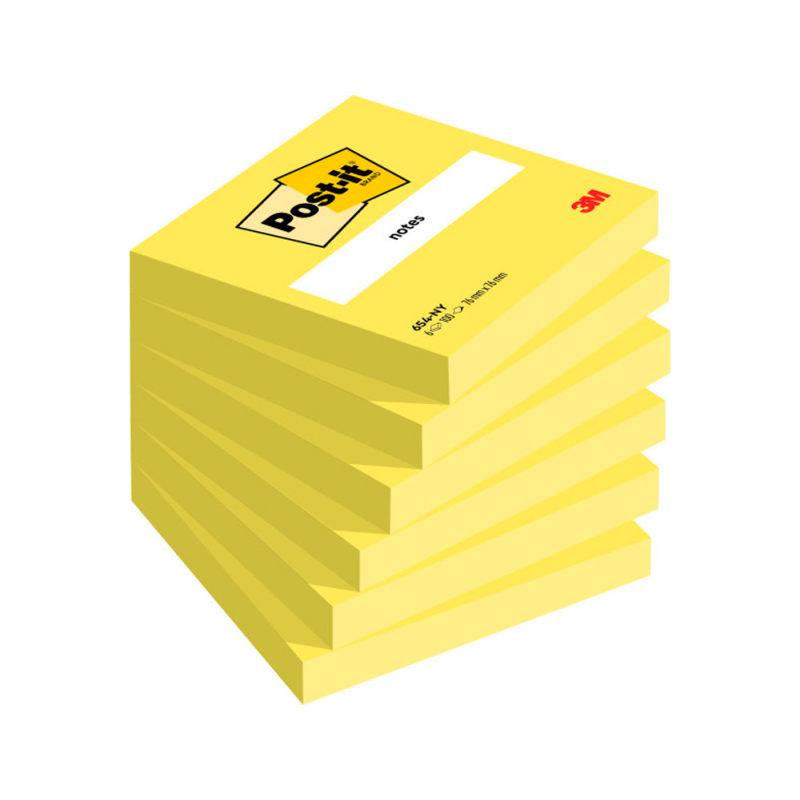 Bloc de notas adhesivas quita y pon post-it 76x76 mm amarillo neon con 100 hojas